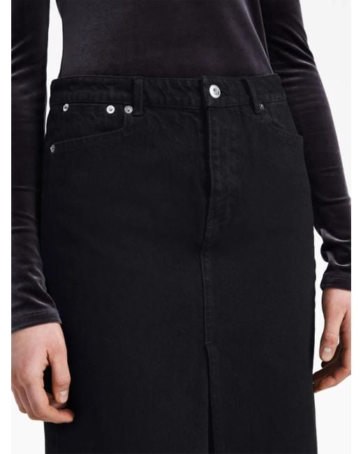 Proenza Schouler Blue Sloan Washed-Denim Mid Skirt