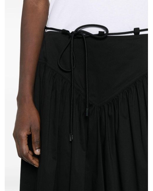 Pinko Black Poplin Midi Skirt
