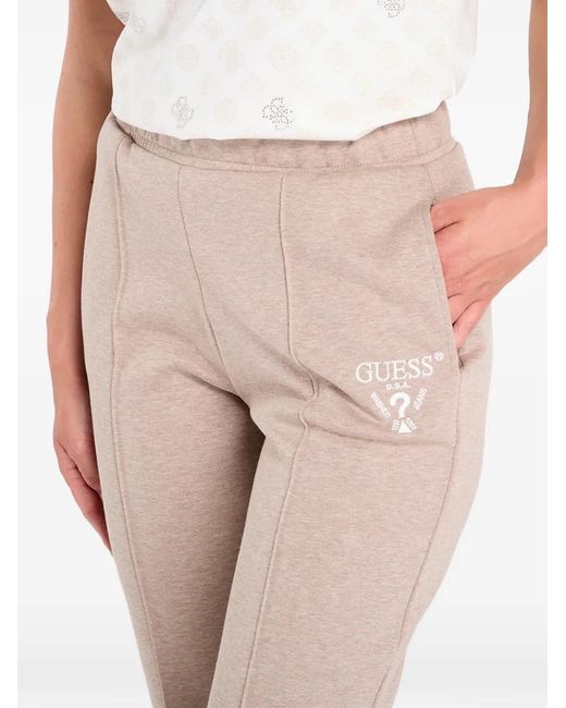 Guess Natural Logo-Print Track Pants