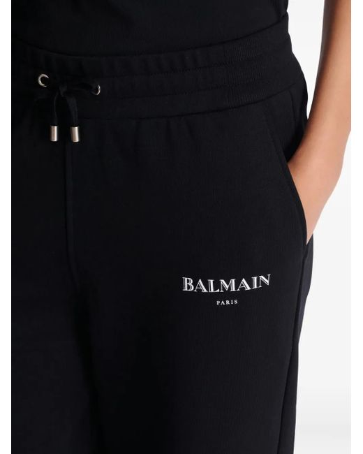 Balmain Black Logo-Print Track Pants