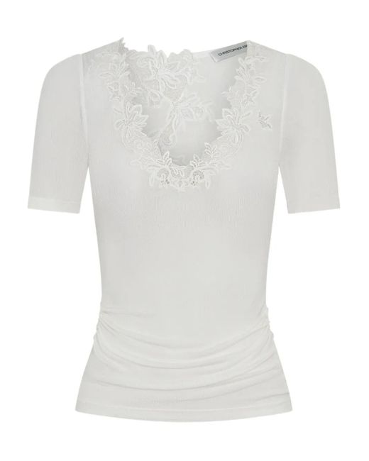 Christopher Esber レーストリム Tシャツ White