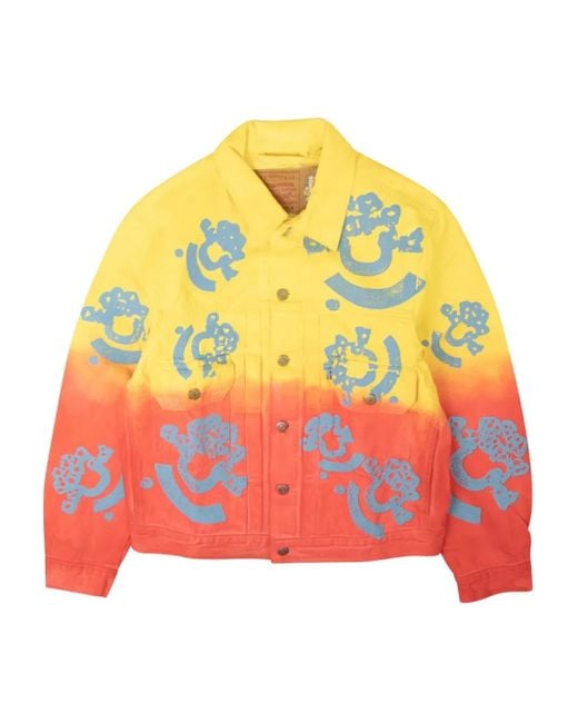 DENIM TEARS Jeansjacke mit Farbverlauf-Print in Gelb für Herren