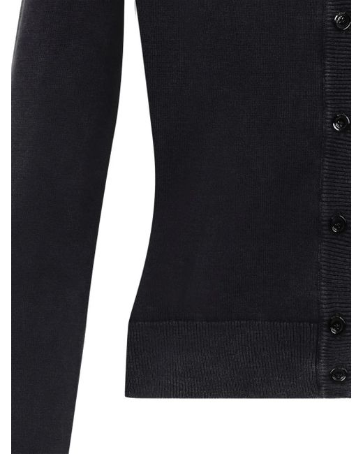 DIESEL Blue Button-Fastening Logo-Embroidered Cardigan