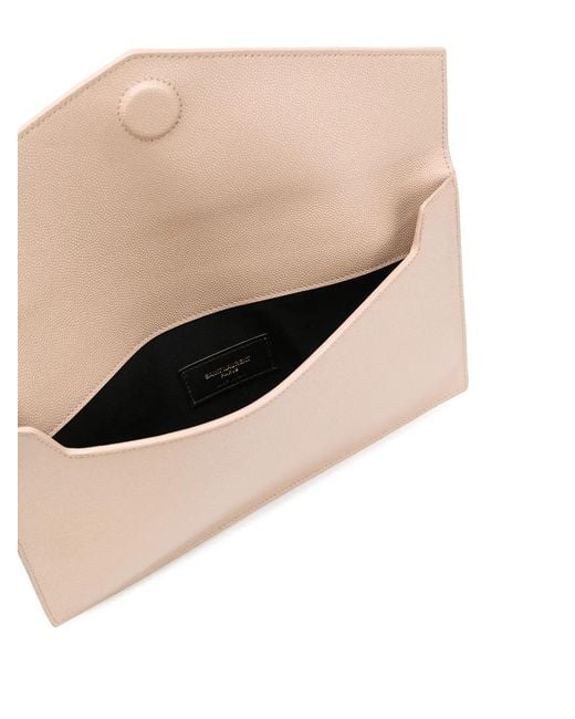 Saint Laurent Natural Uptown Envelope Clutch