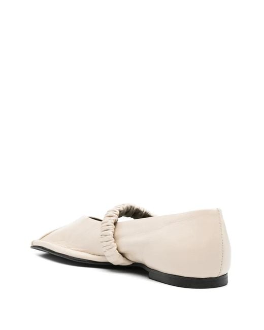 Alohas White Square-Toe Ballet Flats