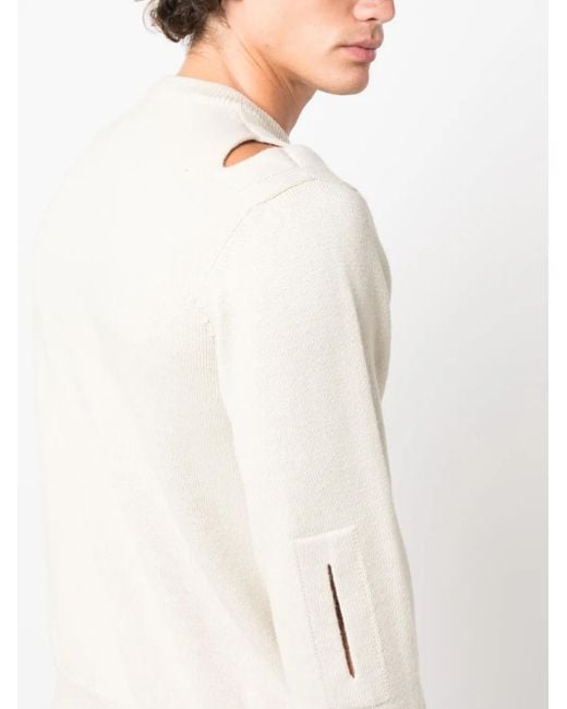 Jil Sander White Cut-Out Wool Jumper for men