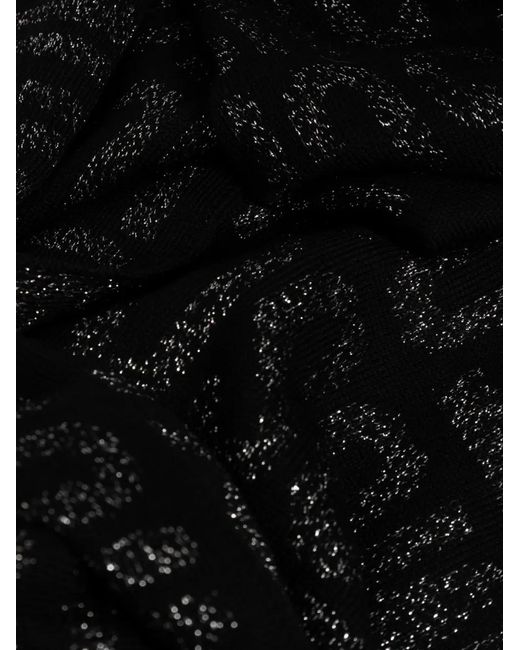 Sciarpa Lurex Con Logo di Moschino in Black