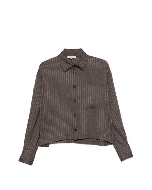 Antonelli Brown Stripe-Pattern Shirt