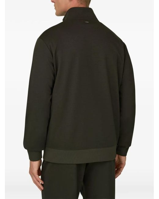Boggi Black Quarter-Zip Sweatshirt for men