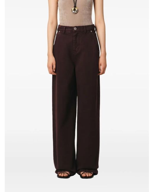 AMI Brown Jeans Mit Weitem Bein