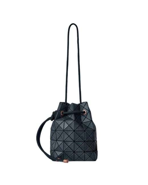 Issey Miyake Blue Wring Denim Geometric-Panel Shoulder Bag