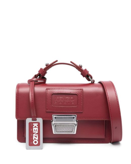 KENZO Red Small Rue Vivienne Leather Shoulder Bag