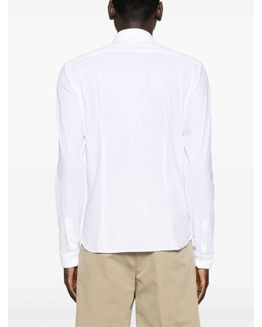 Patrizia Pepe White Classic-Collar Long-Sleeve Shirt for men