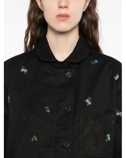 JNBY Black Floral-Embroidered Long-Sleeve Jacket