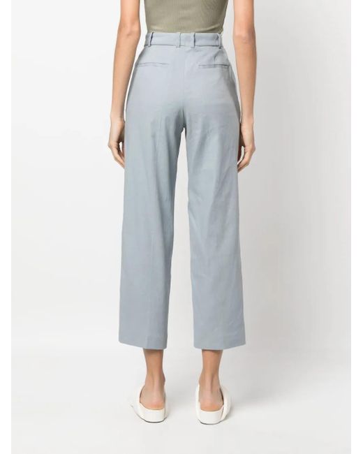Joseph Blue High Waist Cropped Trousers