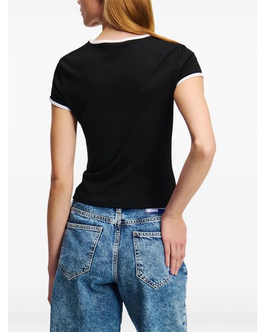 Karl Lagerfeld Black Logo-Print T-Shirt