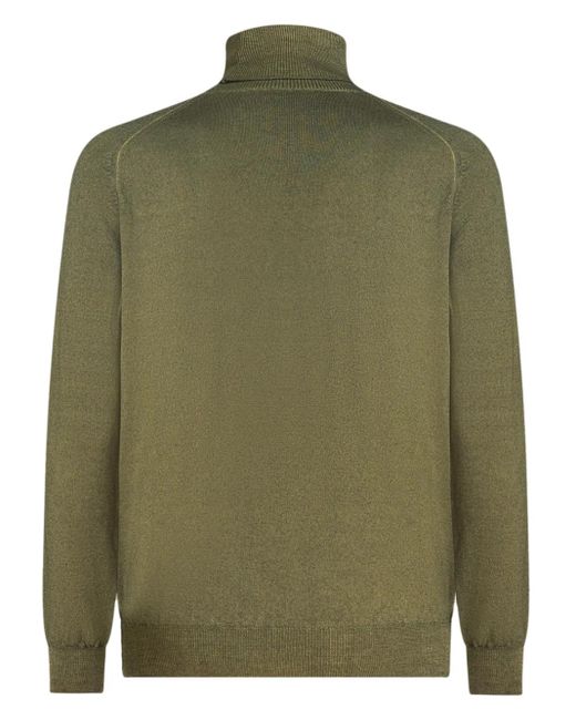 Etro Green Pegaso-Embroidered Roll-Neck Jumper for men