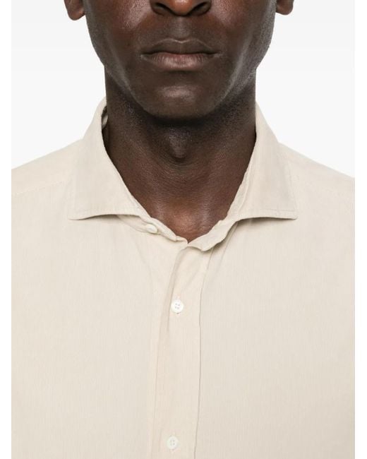Camicia Button-Down di Brunello Cucinelli in Natural da Uomo