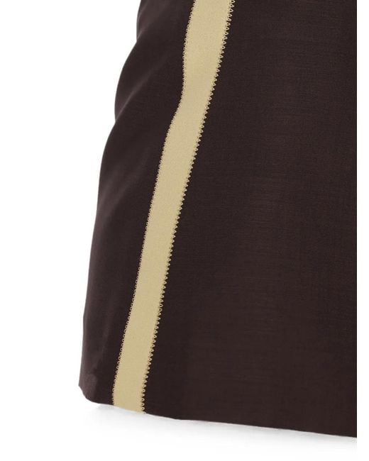 Miu Miu Brown Logo-Patch Wrap Skirt