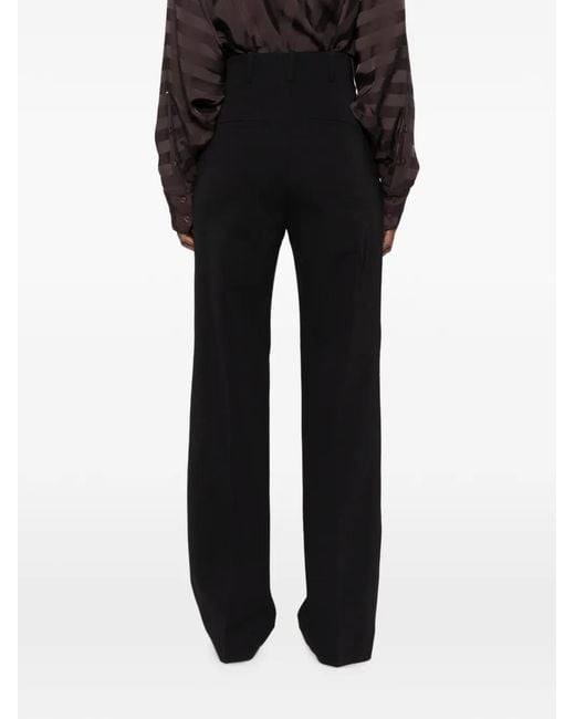 Sportmax Black Volonta High-Waisted Wide-Leg Trousers