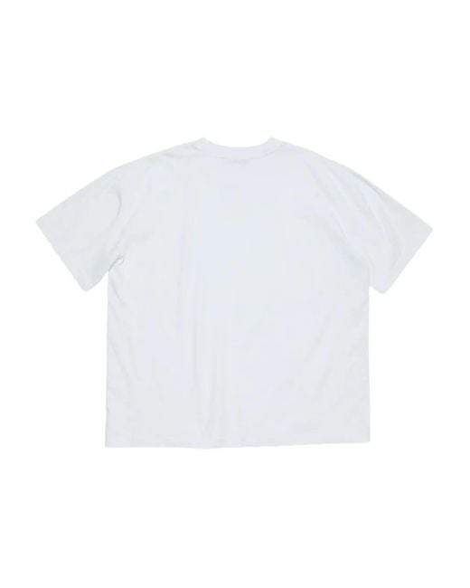 Acne White Logo-Embellished Organic-Cotton T-Shirt