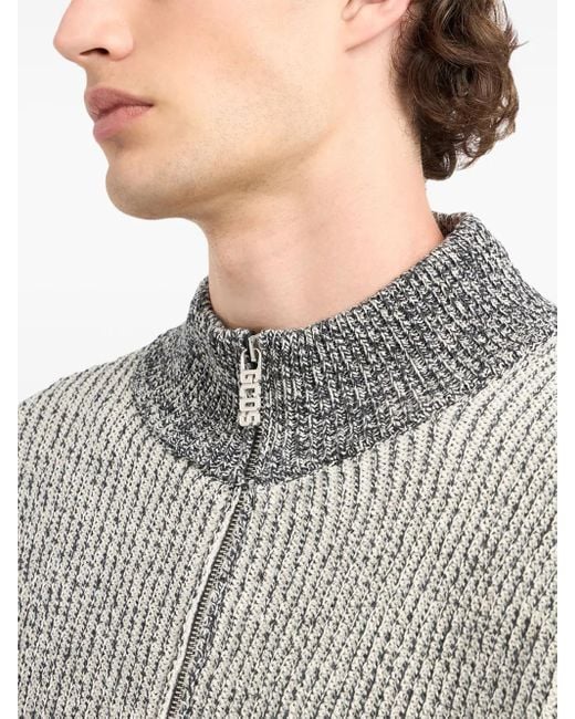 Gcds Gray Logo Cardigan for men