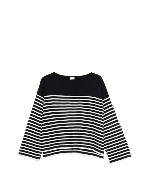 C.T.Plage Black Striped Long-Sleeve Sweater