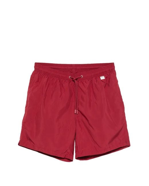 Mc2 Saint Barth Red X Pantone Lighting Drawstring Swim Shorts for men