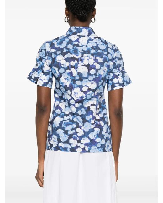 Erdem フローラル シャツ Blue