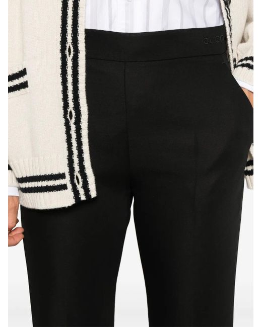 Gucci Black Wool Cropped Trousers