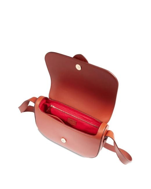 Lancel Red Sienna Stitched Flap Cross Body Bag