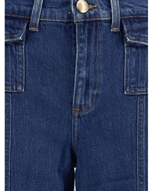 7 For All Mankind Blue Lotta Wide-Leg Jeans