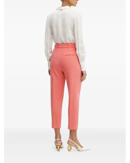 Boss Pink Belted Pleated Trousers