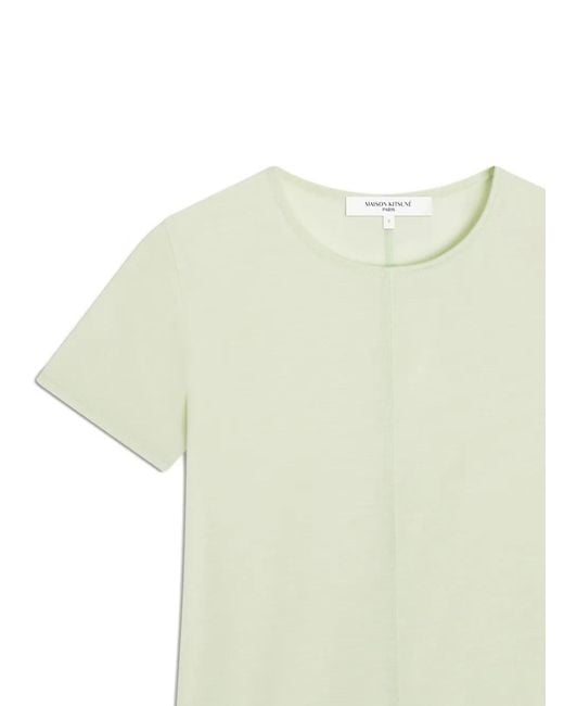 Maison Kitsuné White Exposed-Seam T-Shirt