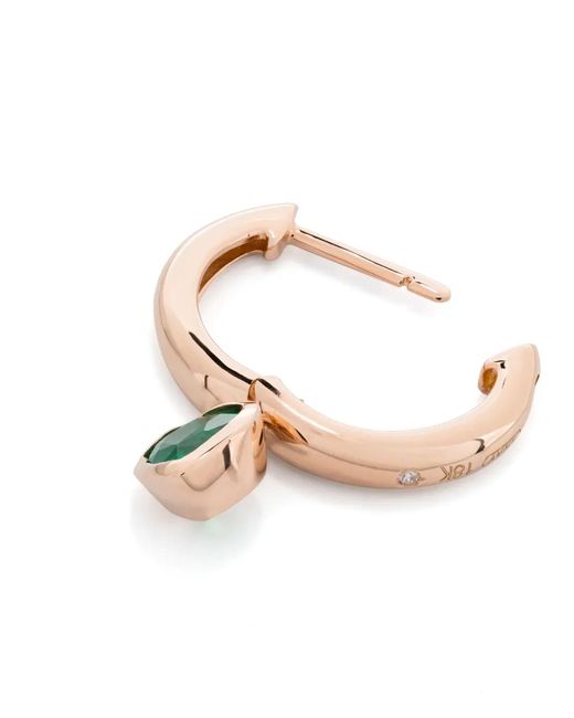 SHAY White 18K Rose Heart Emerald Single Earring