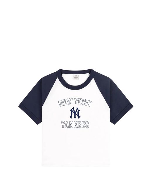 Sporty & Rich Blue Yankees Arch Raglan T-Shirt