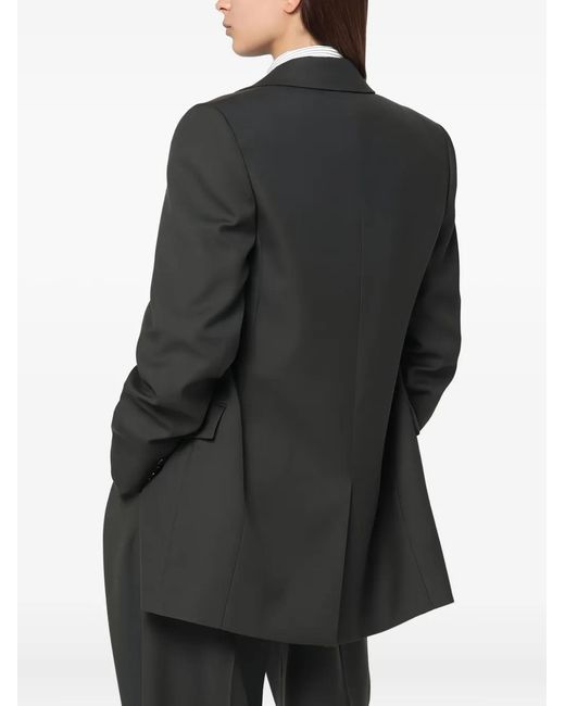 Saint Laurent Black Single-Breasted Flap-Pocket Blazer