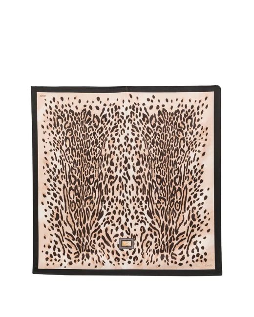 Liu Jo Metallic Leopard-Print Square Scarf