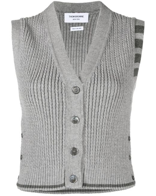 Thom Browne 4bar ニットベスト Gray