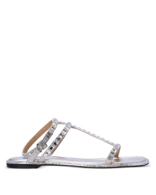Michael Kors White Celia Crystal-embellished Sandals