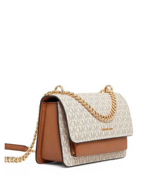 Michael Kors Brown Monogram Schultertasche Mit Kettenriemen