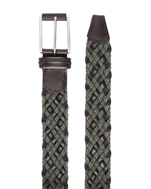 Andersons Black Interwoven Leather Belt for men