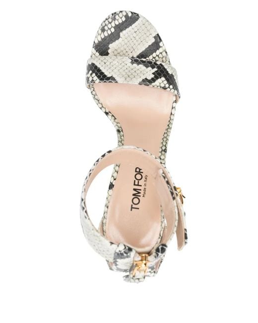 Tom Ford Natural Padlock 105 Snake-Effect Leather Sandals