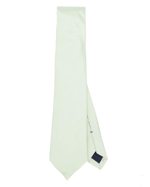 Paul Smith White Artist Stripe-appliqué Silk Tie for men