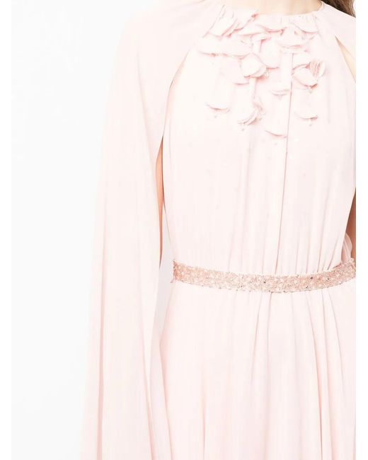 Sachin & Babi Pink Belladonna Cape Gown