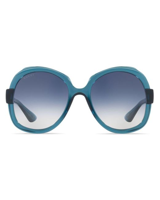 Gucci Blue Round-frame Tinted Sunglasses
