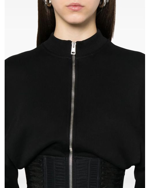 Mugler Black Laced Corset Sweatshirt