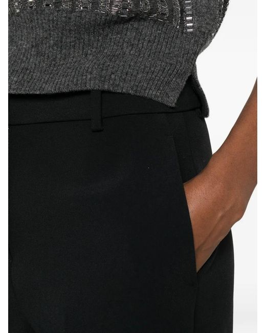 Ermanno Scervino Black Pressed-Crease Tailored Trousers