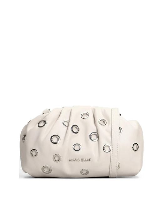 Marc Ellis Natural Daphne Embellished Clutch Bag