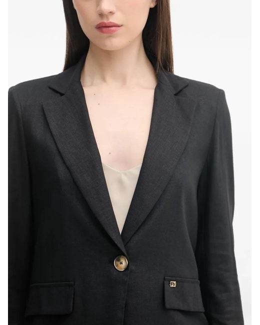 GAUDI Black Single-Breasted Notched-Lapels Blazer